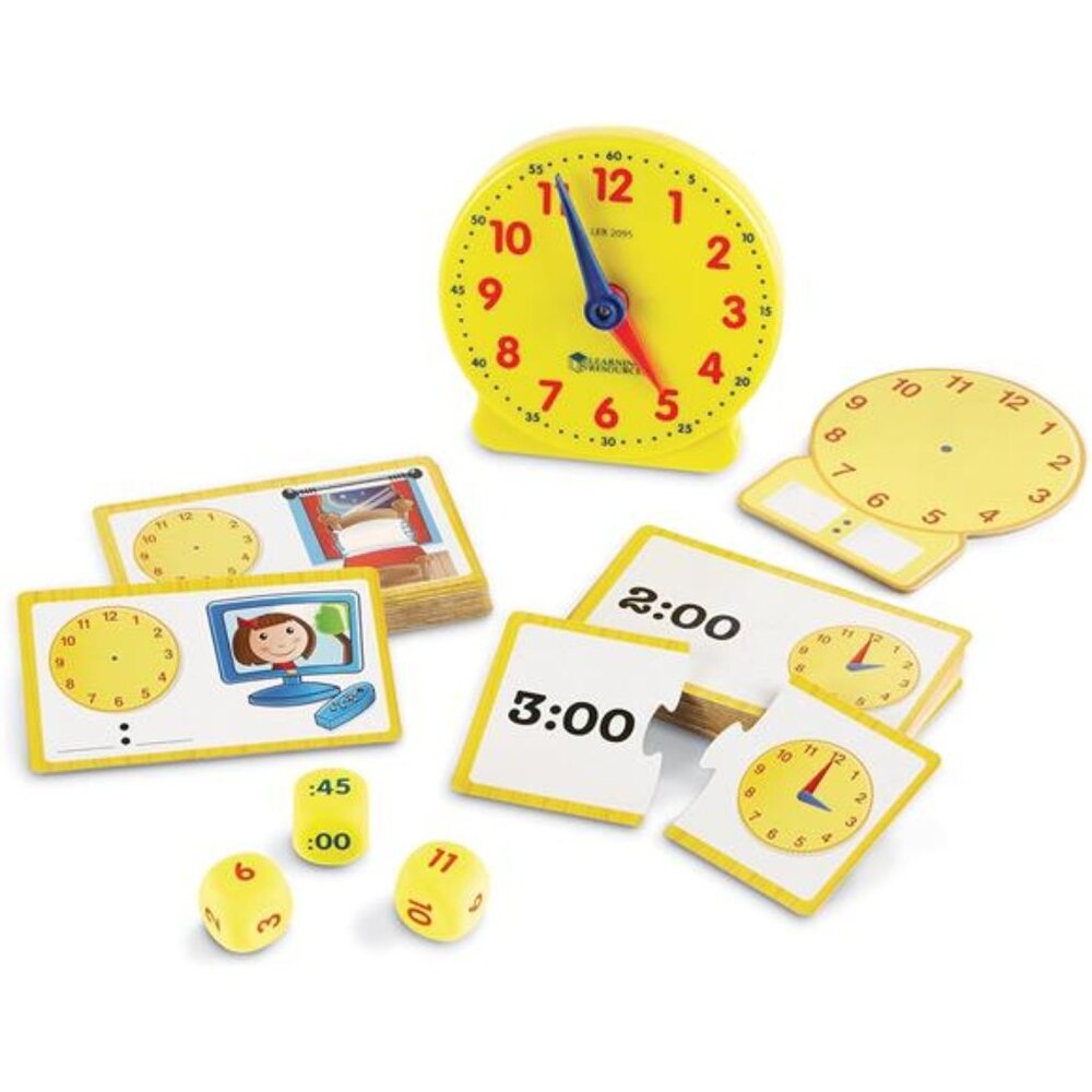 Learning Resources Time Activity Set - 41 Pieces, Ages 5+,Clock for Teaching